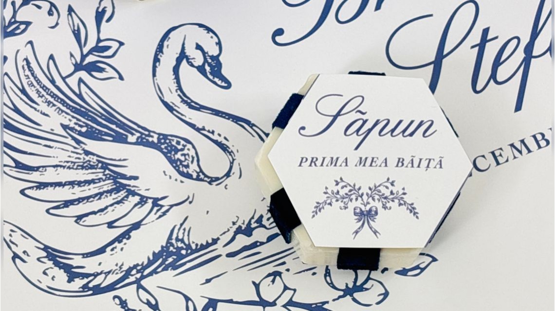 Set Prima Băiță cu nasii dupa botez Swan Lake Ritual Blând al apei pentru Băieți 31